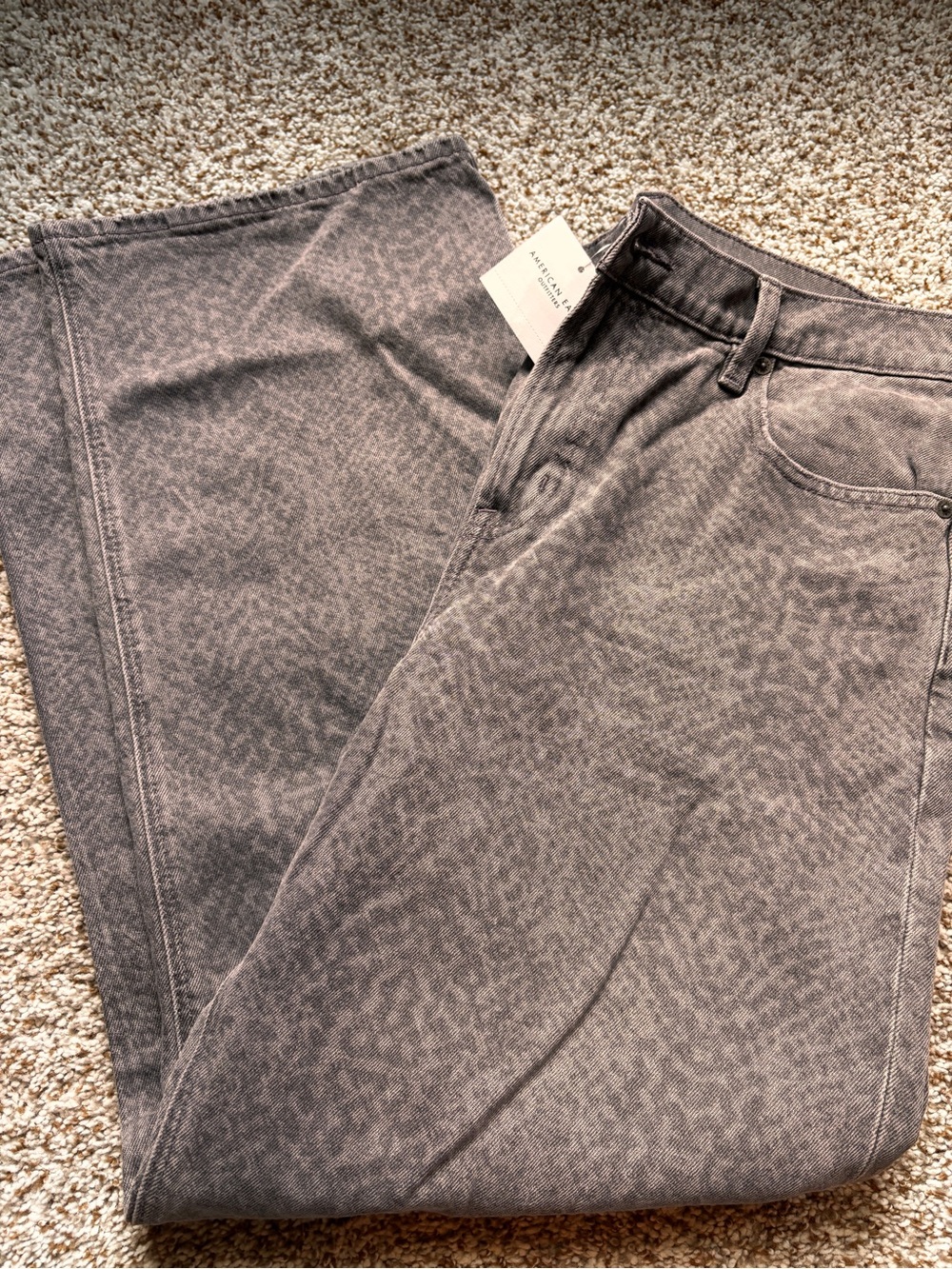American Eagle Outfitters Gray Animal Print Jeans 10R
